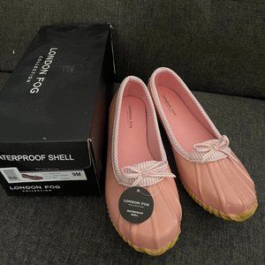 NEW London Fog Collection Webster Duck Rain Shoe Womens Pink Size 9 NWT